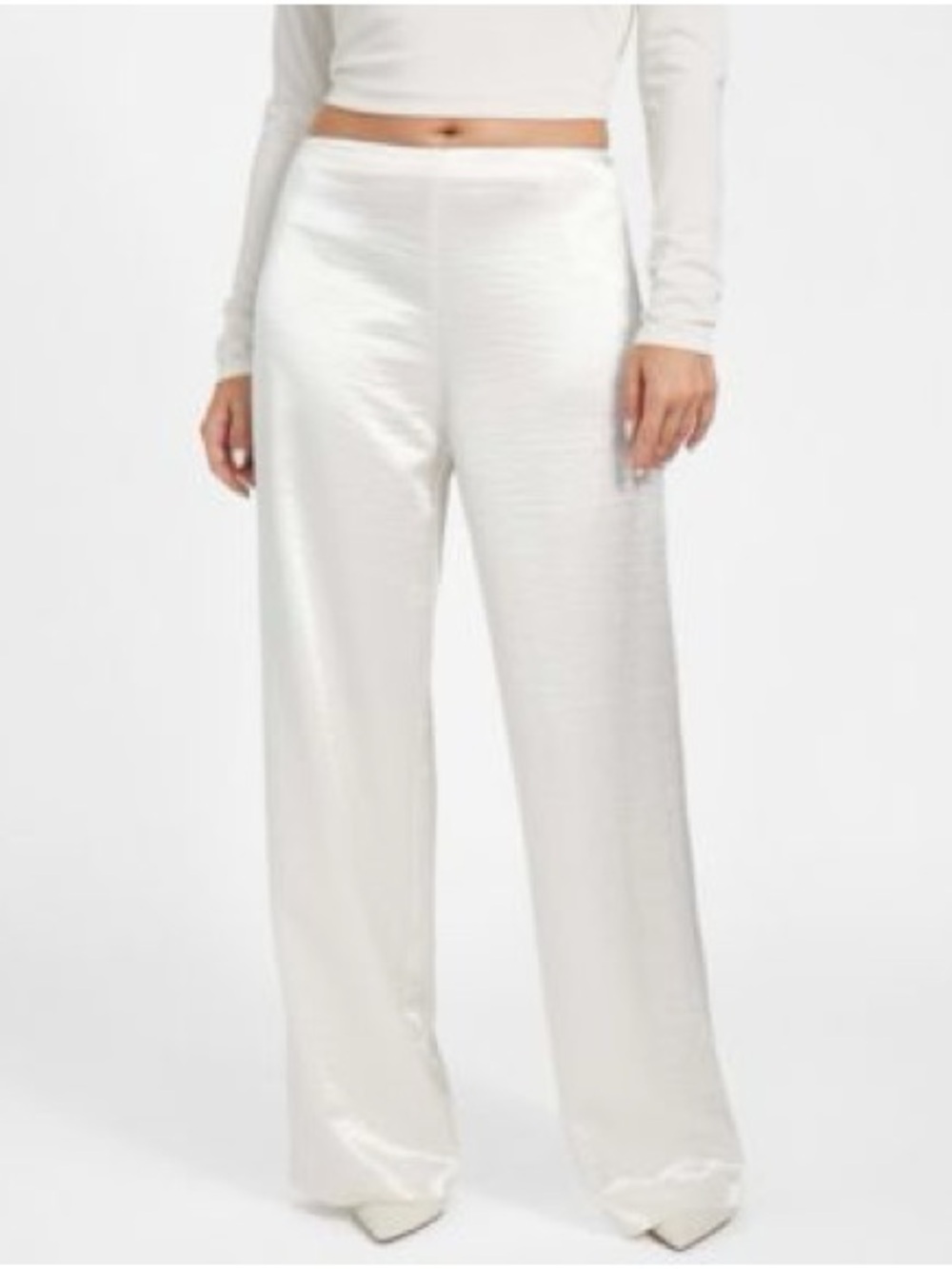 Guess Cream White Julie high rise Satin Pants